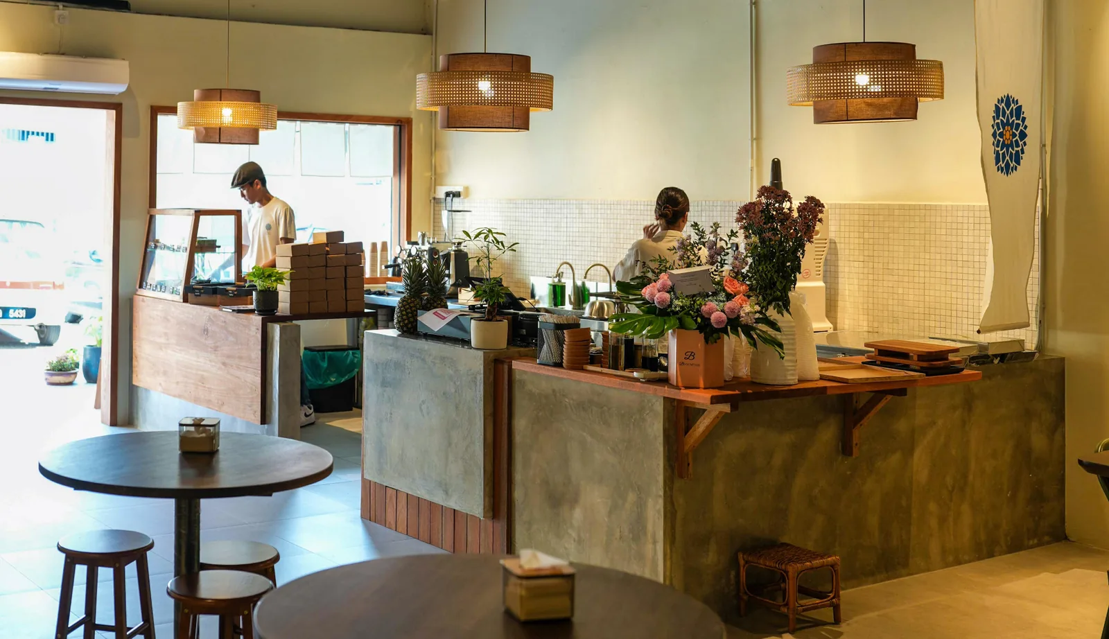 Interior and service counter at Blue Dahlia Café